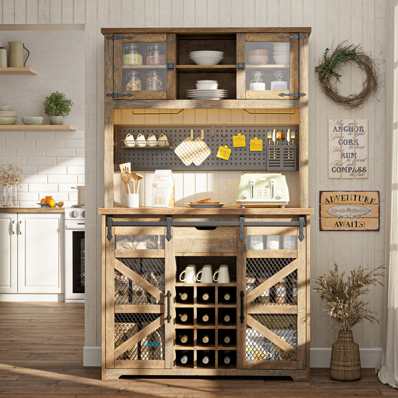 Armoire de bar 70 po Lavorn, Brun rustique