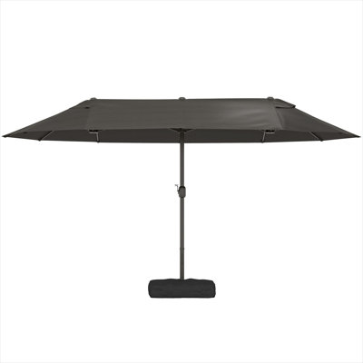 Outdoor Space Parasol Umbrellas and Accessories, combining 15 ft, Polyester, and Cool Gray