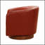 Fauteuil pivotant en cuir fleur Tessa Caramel