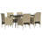 Long Dining Set with Cushions-42677409-42677423-42677418
