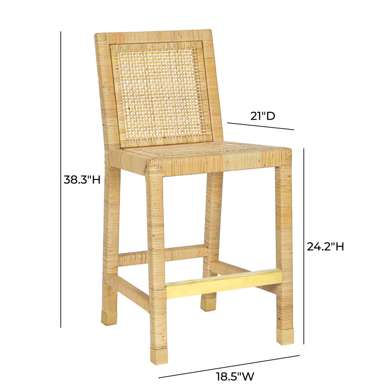 Amara Cream Linen Dining Stool, Counter Stool (24.2” Seat Height)
