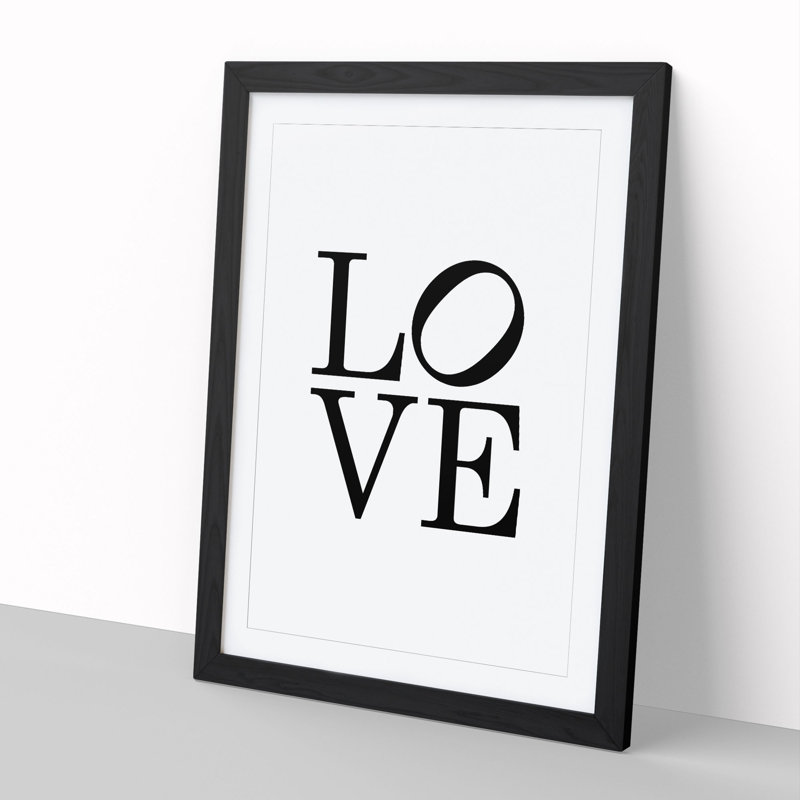 Love Lean - Picture Frame Typography, 36cm H x 27cm W x 2cm D, Black Framed