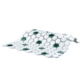 Metro Ion 1" Hex Emerald Dot Glossy White 10-1/4" x 11-7/8" Porcelain Mosaic Floor & Wall Tile