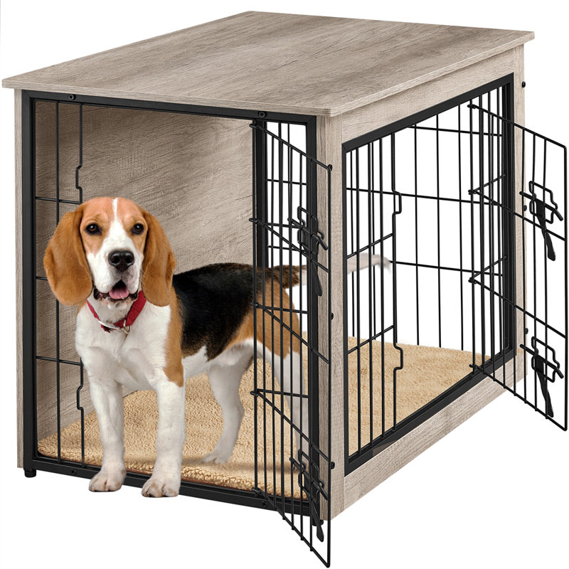 Manufactured Wood Pet Crate with 2 Doors