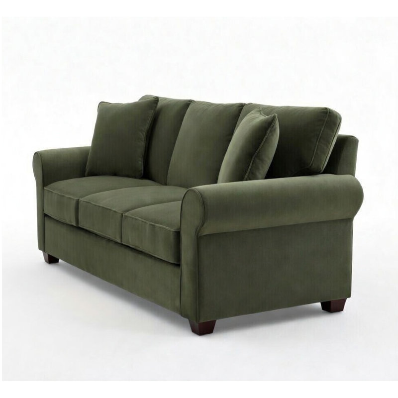 Ardmont 81'' Rolled Arm Sofa with Reversible Cushions, Forest