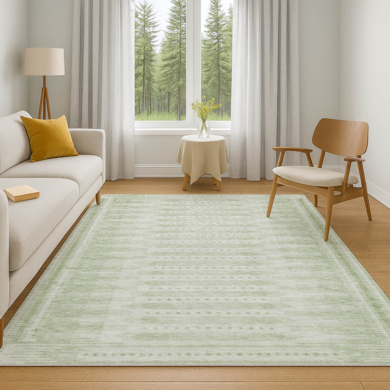 Premium Machine Washable Ashlynn Border Rug, Rectangle 5' x 7'6"