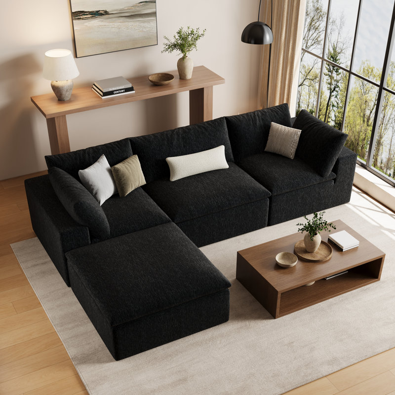 Canapé modulaire rembourré 118 po Morden, 4‑Module, Plain Weave