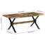 Solid Wood Top Metal Base Dining Table