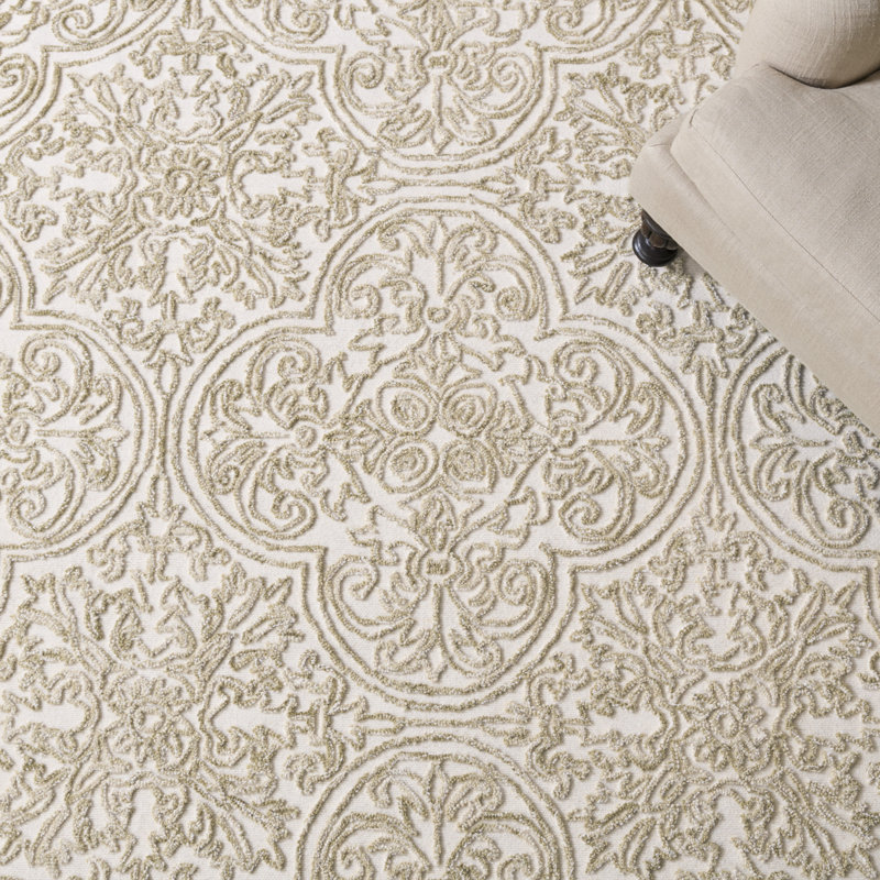 Msr Trace Hand Tufted Wool; Cotton With Latex Damask Rug, Runner 2'3" x 8'