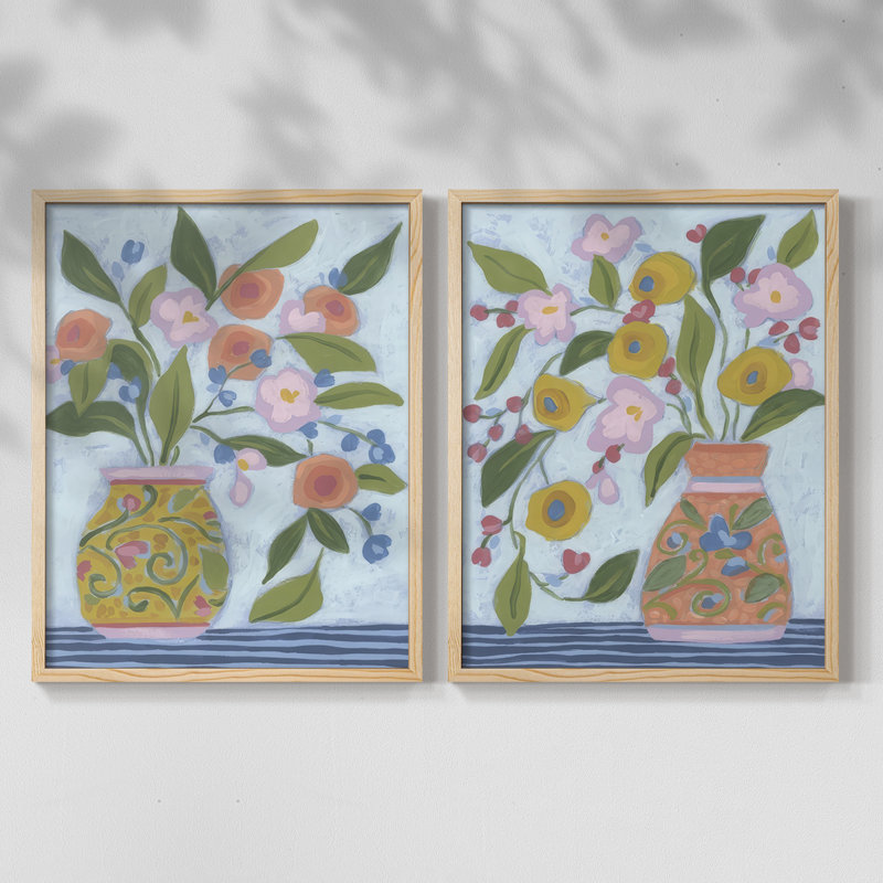 «Bouquet Vibes I», reproduction encadrée de qualité supérieure - prête à être accrochée - aucun clou requis - aucun clou requis
