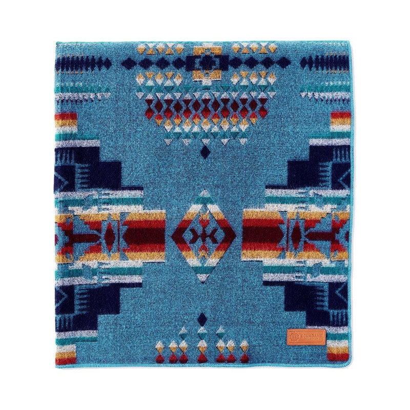 Ultra Soft Sienna Southwest Handmade Blanket, Blue/Black