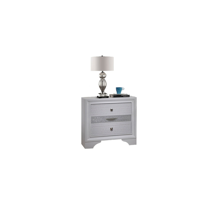 Table de chevet 2 tiroirs Traditional, Blanc