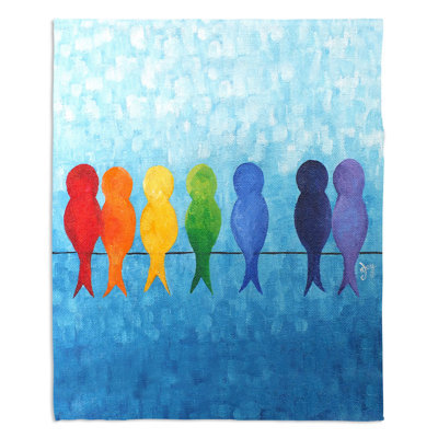  Couverture arc-en-ciel Rainbow Birds
