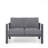 50" All-Weather Aluminum Patio Loveseat With  Thick Dark Gray Cushions & Gray Frame-3505691-3505684