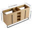 Armoire de salle de bain autoportante avec porte à fermeture douce et tablette de rangement ouverte
