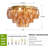 Modern 17" 3-Light Round Amber Flush Mount Ceiling Light