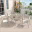  Table de salle à manger 40,6 "ronde pour toutes les saisons pour 4 à 6 personnes, en métal antirouille avec trou de parasol réglable pour le jardin, la terrasse, la piscine et la cour-206094067