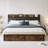 Brown And Gray California King Size Bed, 4 Drawers, Charging Headboard, Stable And Quiet, Spring-free, Easy To Install.