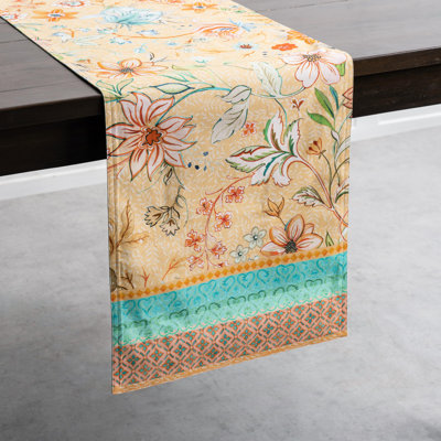 Maison d' Hermine Table Runner 100% Cotton Double Layer Table Runners 108 inches Long Decorative for Home Kitchen Dining Valentines Day Decorations Spring Summer (Luxury Loft - Peach, 14.5" x 108")