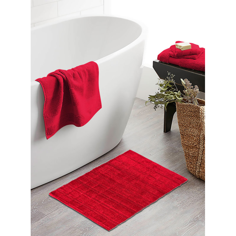 Cotton Bath Mat, Red