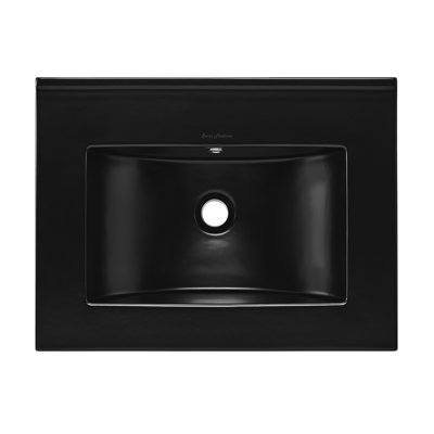 Swiss Madison 24" Ceramic Vanity Top with Single Faucet Hole in Matte Black