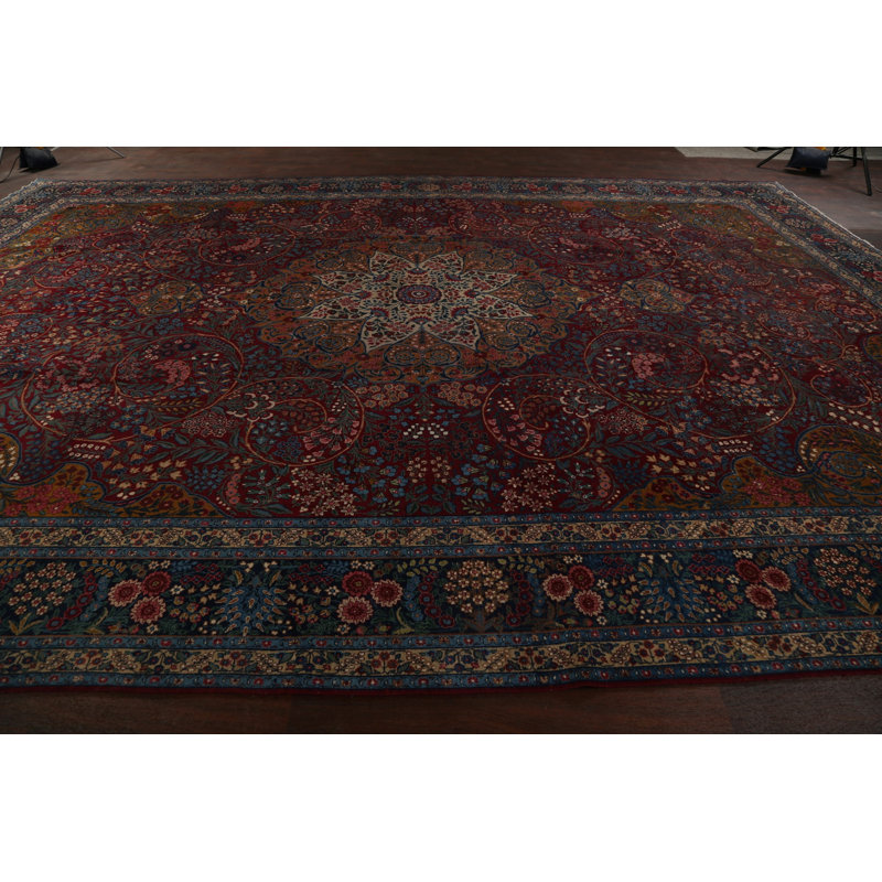 Tapis unique en laine noué à la main de style années 1900 de 13 pi 4 po x 19 pi 2 po Tabriz