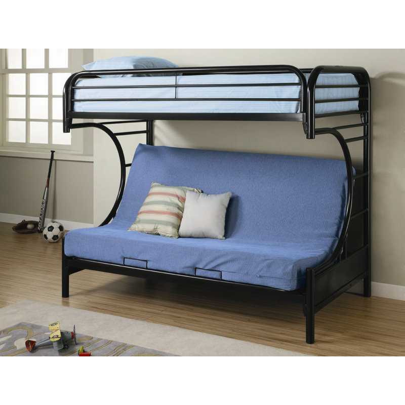 Aliasa Twin over Futon Bunk Bed, Black