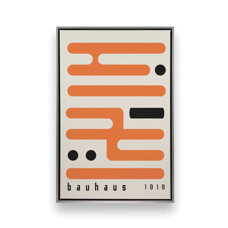 Impression sur toile orange Bauhaus, H 12,75 po x l 8,75 po, Chrome poli