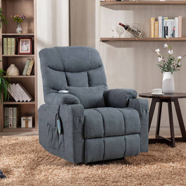 Power Lift Recliner Chair with Heat and Massage Home Theater Recliner, Pillow Included Latitude Run Upholstery Color: Brown