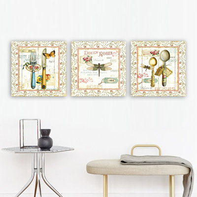 Stunning Decorative Canvas Painting Set (3 Pieces), 100% Canvas, Total Size: 11.8 x 35.4 inches | 100% Wooden Frame, Thickness: 1.2 inches | Perfect for Living Room, Bedroom & Office Decor, Eye-Catching Art Collection