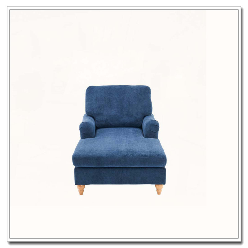 Canapé-lit moderne surdimensionné avec pieds en bois, Bleu