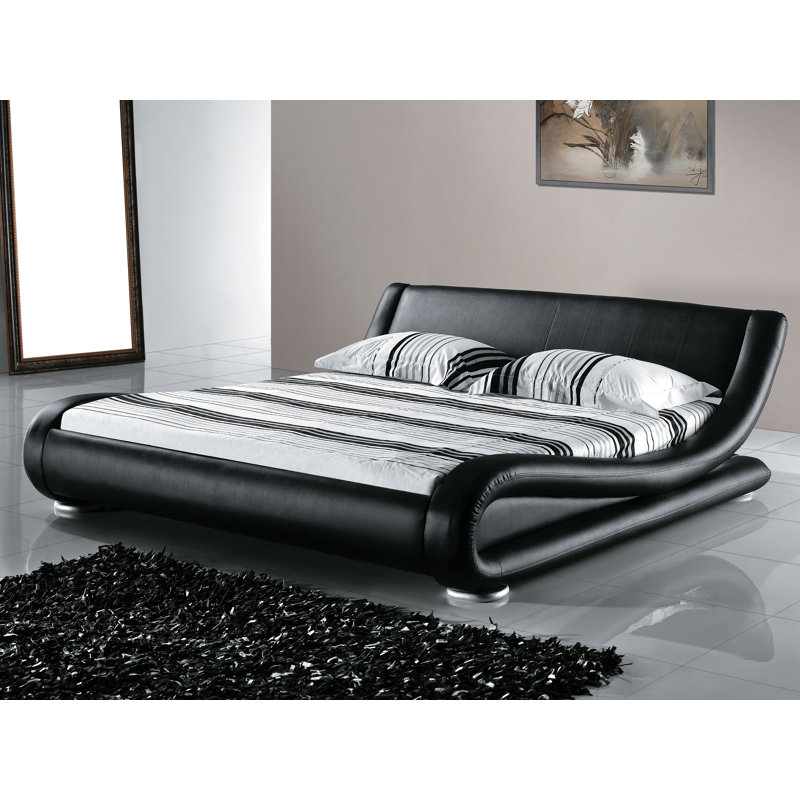 Avignon Upholstered Genuine Leather Bed, Super King (6')