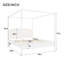 Structure de lit à baldaquin très grand en bois massif avec tête de lit et pieds de soutien, mobilier de chambre à coucher moderne, blanc crème-849481062-849481063