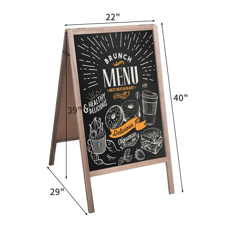 Rose Home Fashion Double Side Wood A-Frame Chalkboard Sign Menu Display for  Restaurant Business or Wedding  Reviews Wayfair
