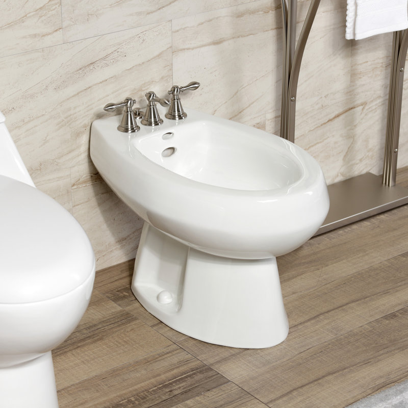 Robinet de bidet vertical à trois poignées Victorian, Nickel brossé