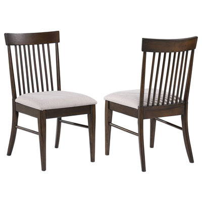 Burns Dark Walnut Wood Dining Side Chair (Set of 2)