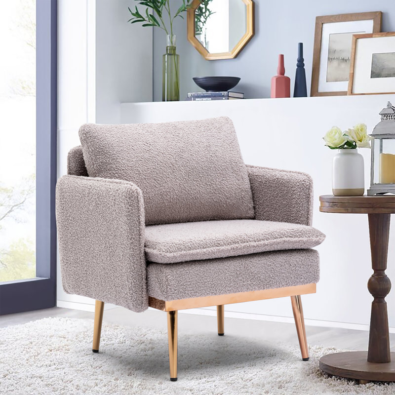 Fauteuil encastré, Teddy gris 100% polyester