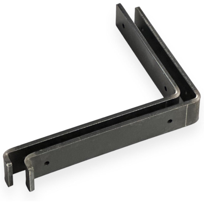 Heavy Duty Shelf Brackets Rustic Scaffold Board Shelving Industrial Iron/Steel Metal (Pair) By BMF Direct, 255mm-Down