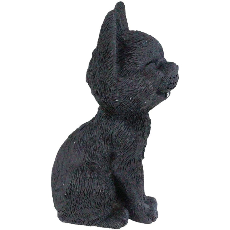 Statue de chat sinistre souriant félin