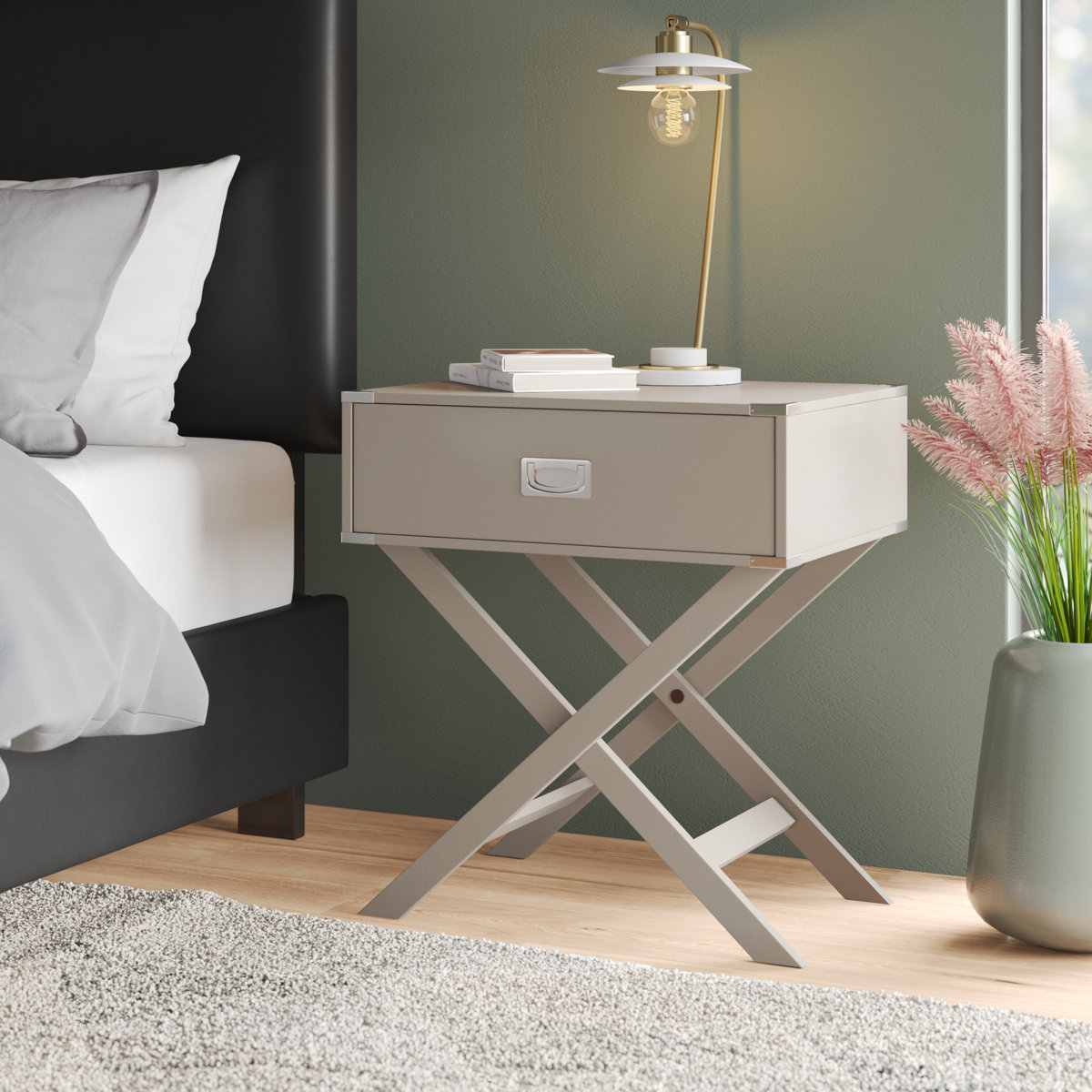 Marotta chrome frame nightstand