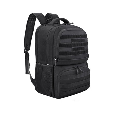 Black 17 Inch Tactical Laptop Lunch Backpack Anti-Theft Work Bag with Cooler Compartment