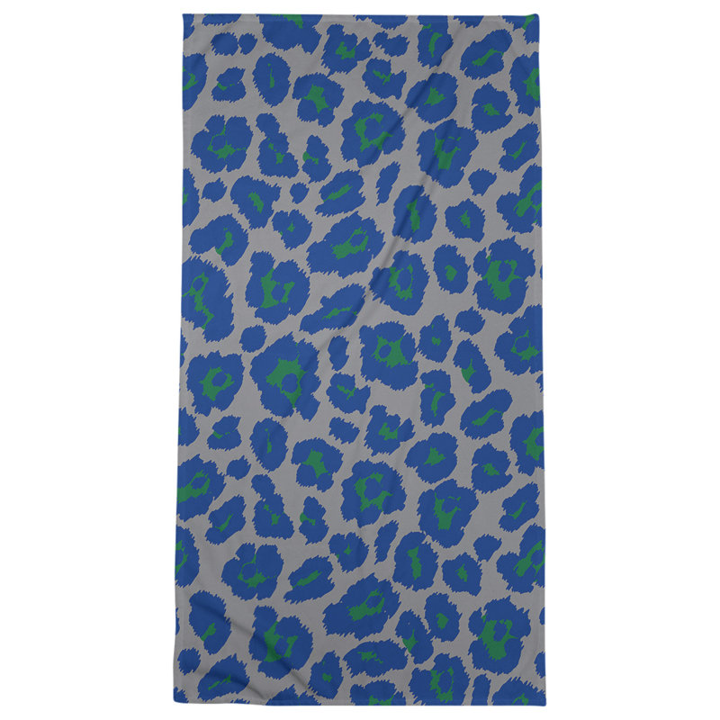 Serviette de plage Holderness, Microfibre, Argent / Vert / Bleu