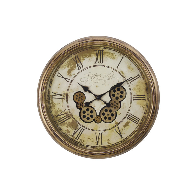 Rond, mécanisme d'engrenage, grande horloge murale