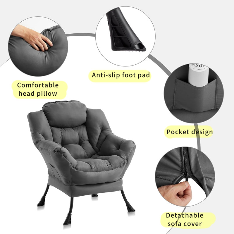 Lazy 84.8Cm Wide Tufted Armchair