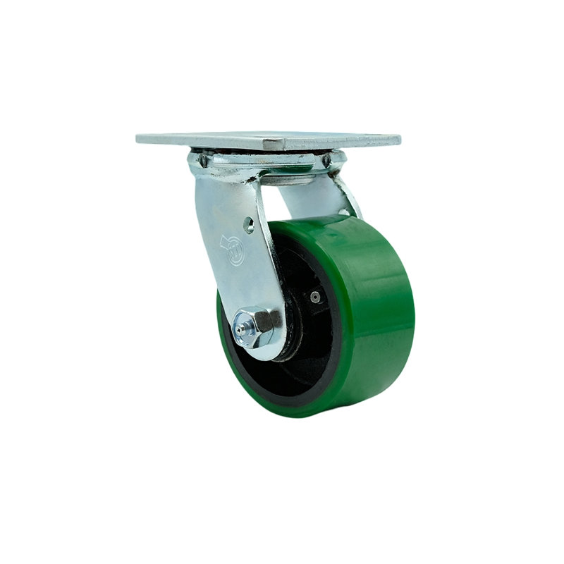 Polyuréthane sur roulettes en fonte, Vert