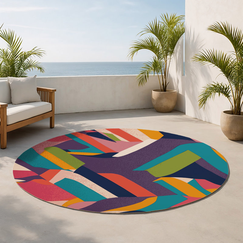 Tapis intérieur / extérieur Luminous Vortex, Rond 5 pi