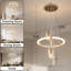 Lustre moderne avec anneaux à DEL avec sources lumineuses à DEL, luminaire suspendu à fils réglables