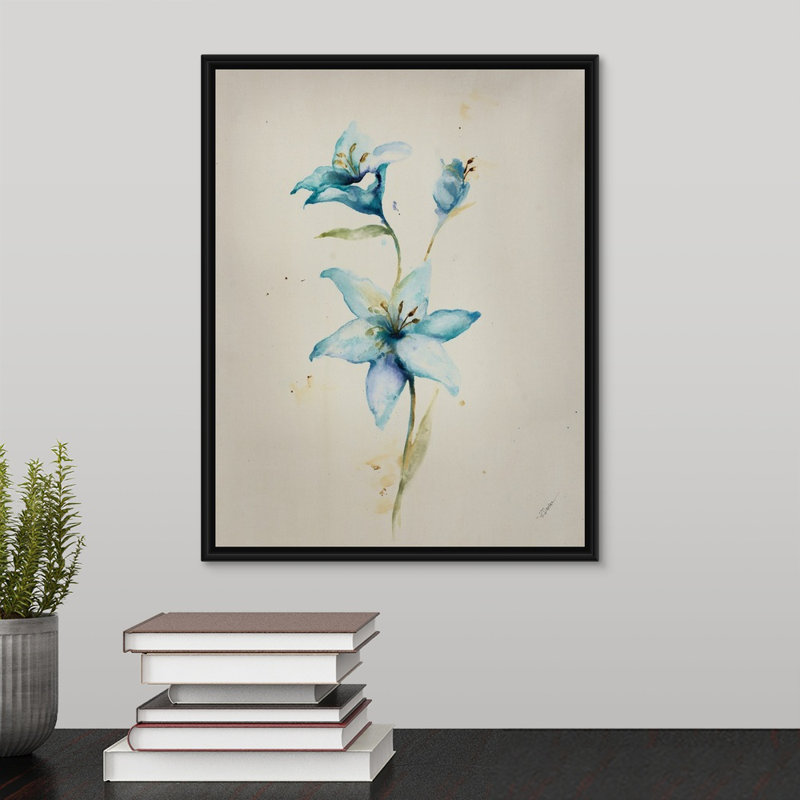 « essential to eden vii », peinture sur toile, Cadre flottant noir, H 15,7 po x l 12,7 po x p 1,75 po