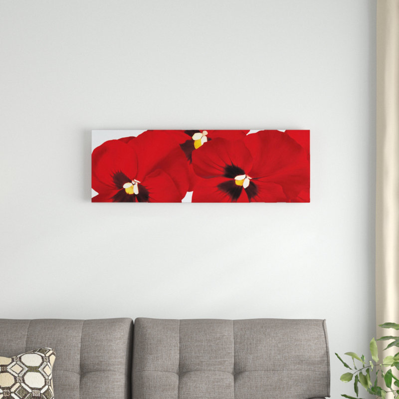 «Red I (Pansies)», impression sur toile, H 12 po x l 36 po x P 1,5 po, Toile tendue
