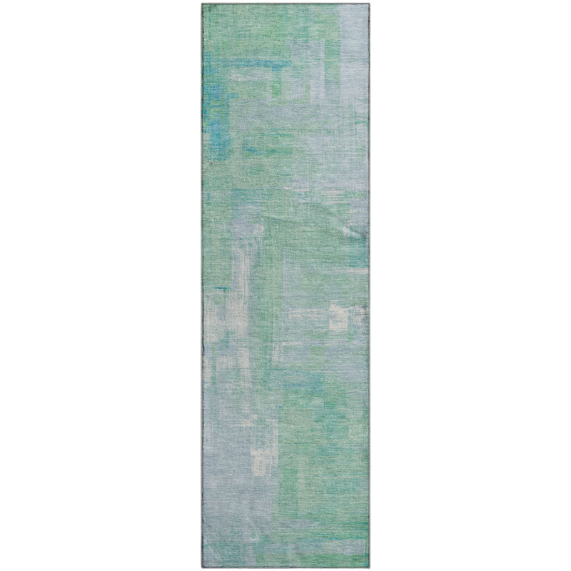 Premium Machine Washable Kumbhar AMF1338 Blocks Rug, Runner 2'3" x 7'6"